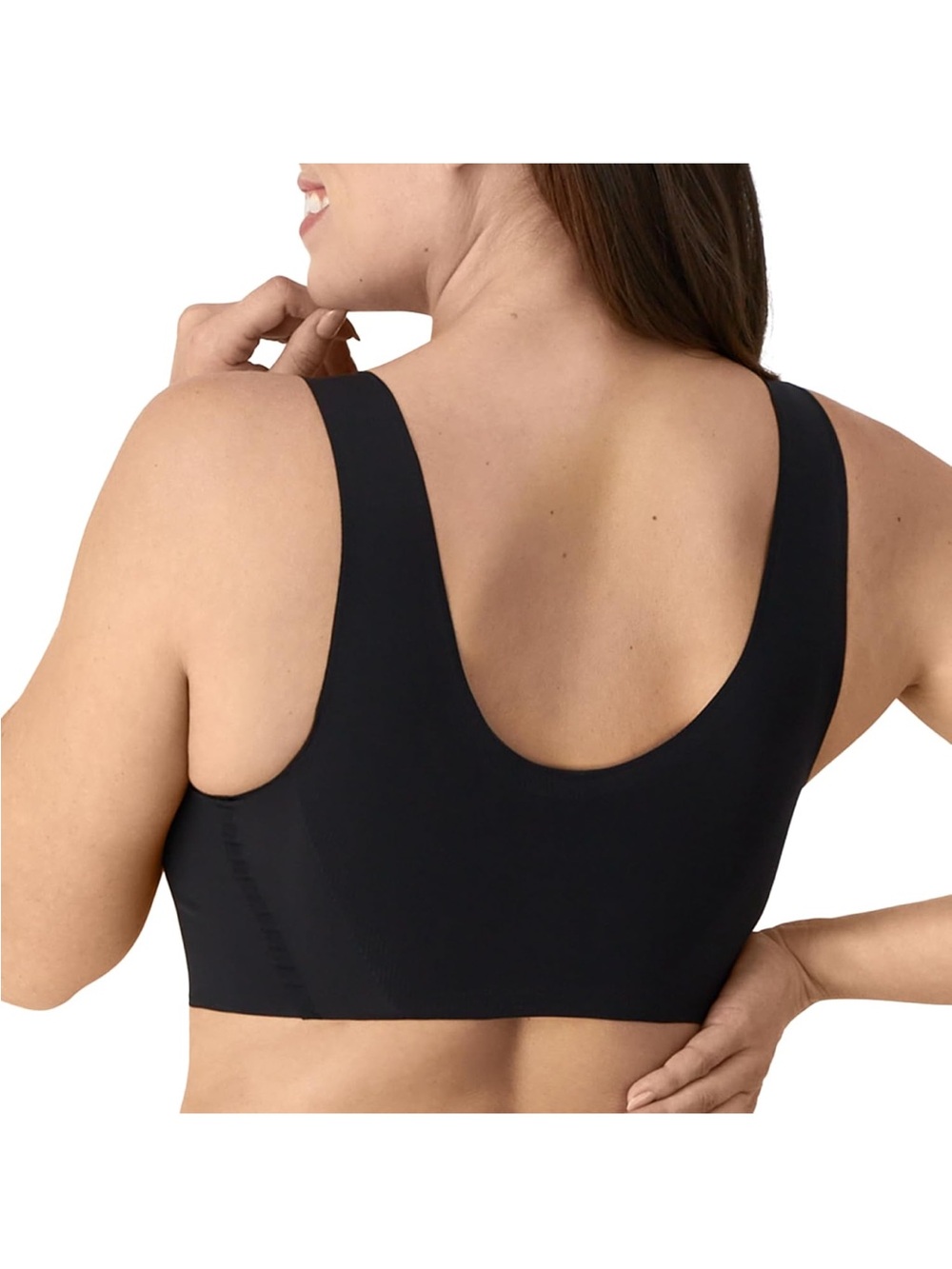 Bali Smooth Wireless Scoop Bralette in Black - Picture 3 of 7